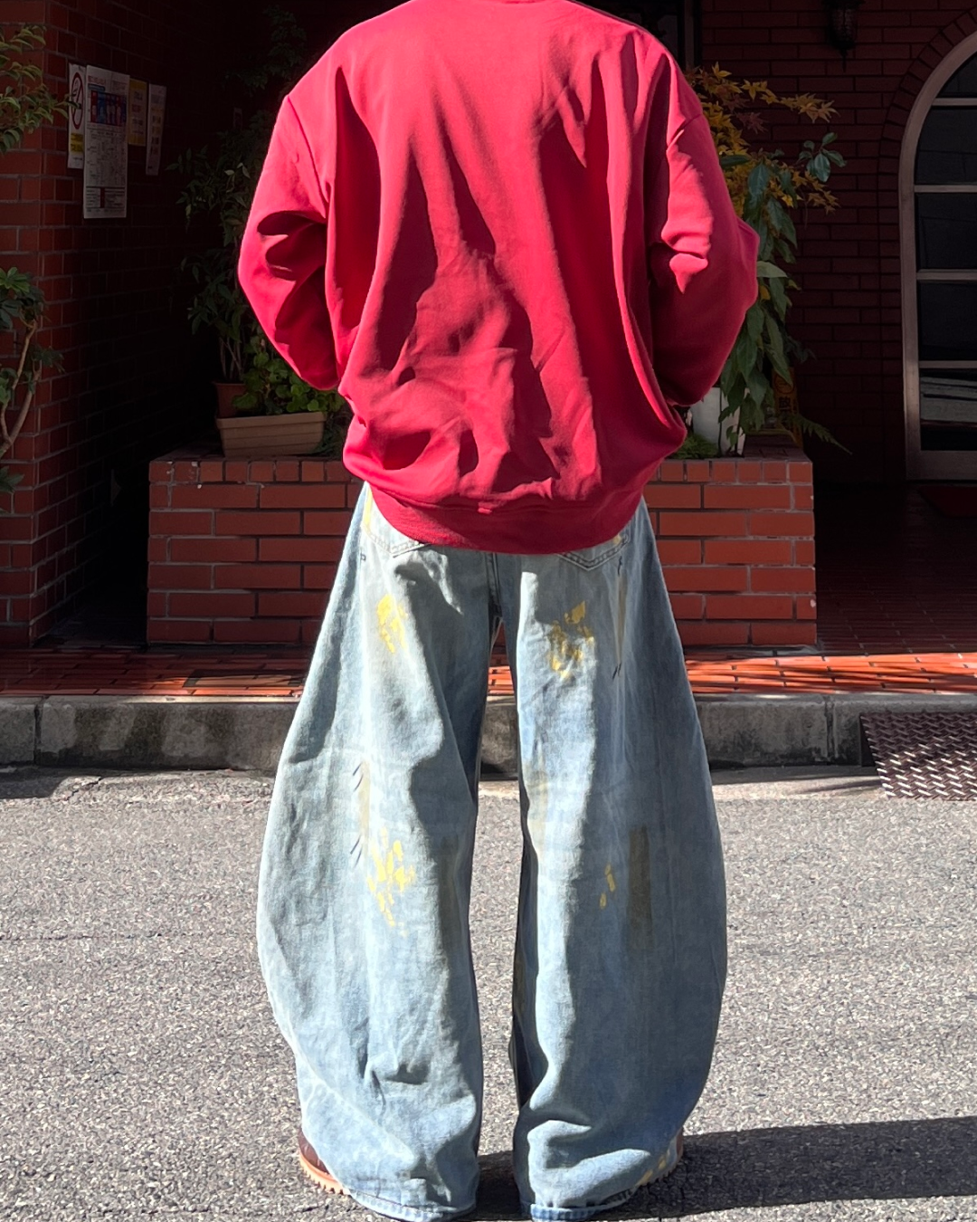 ペイントバルーンカーブデニムパンツ TK0001