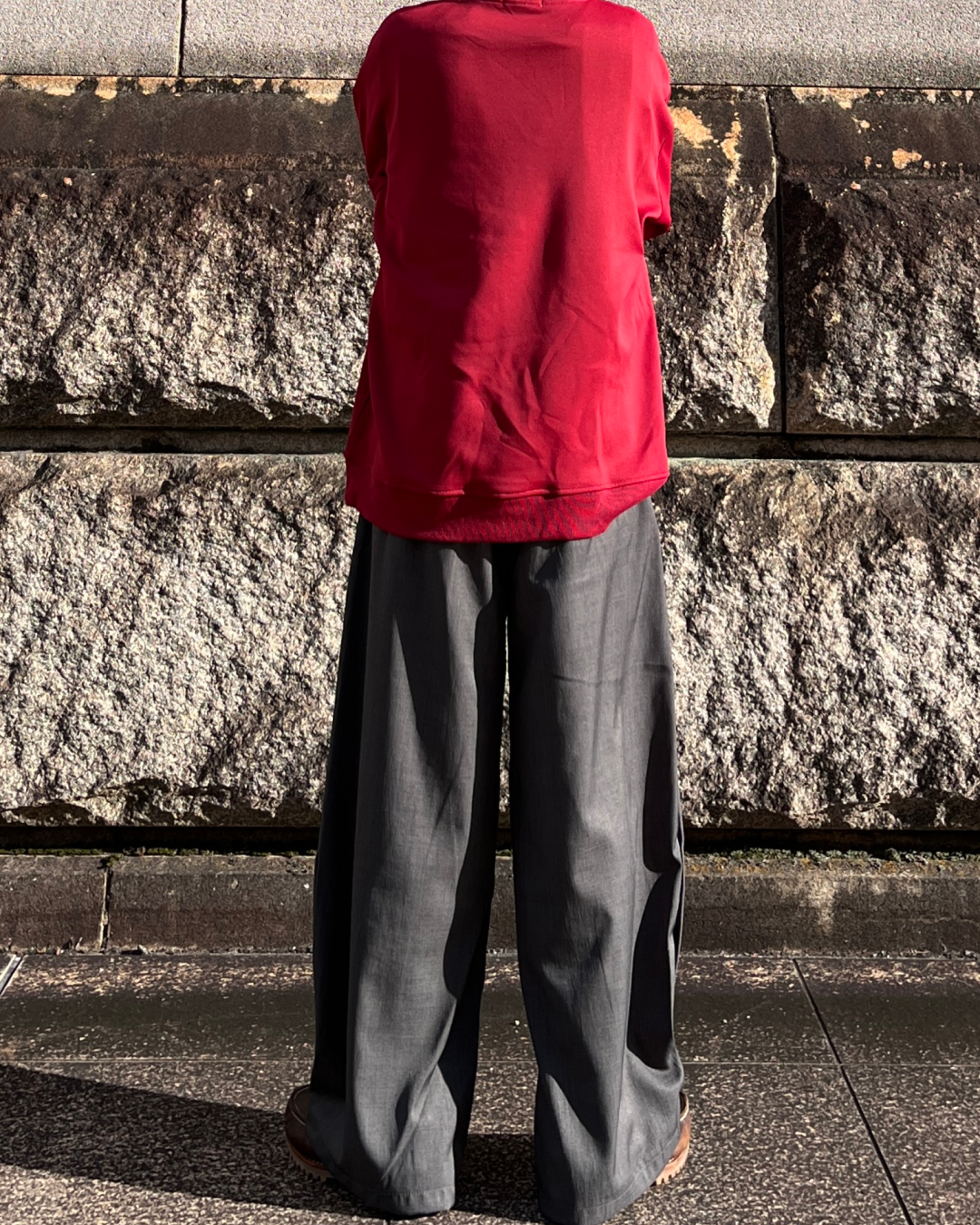 グレーワイドスラックス TK0015