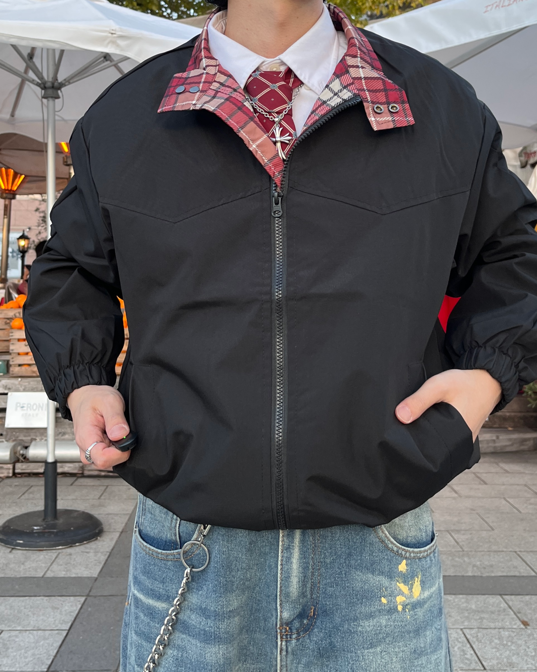 チェックライニングジャケット TK0016