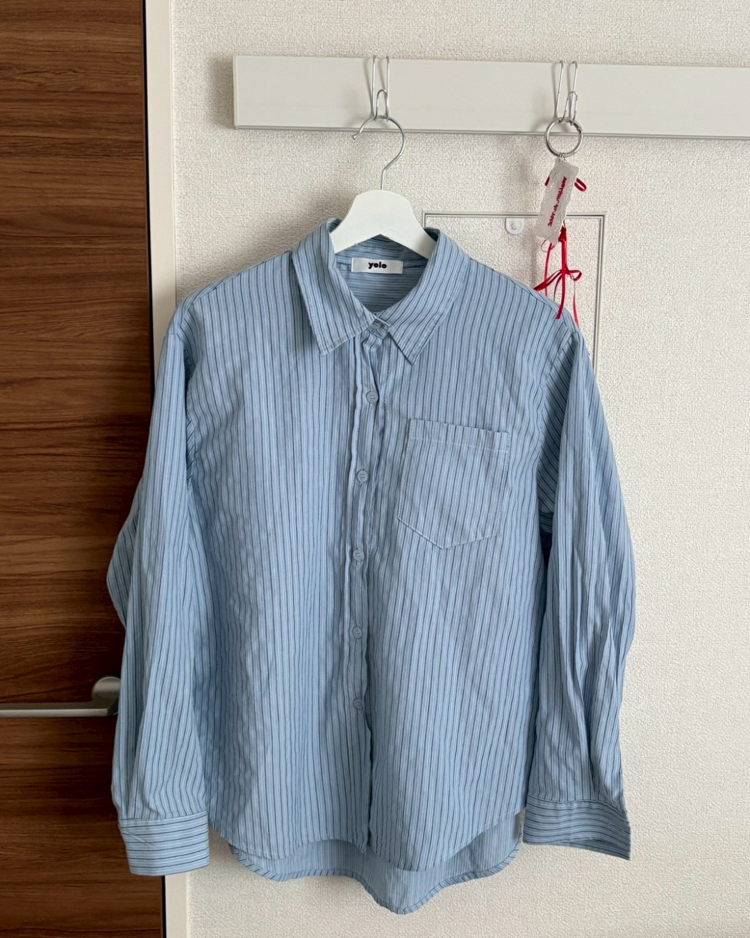 ストライプデザインドレープシャツ TM0002