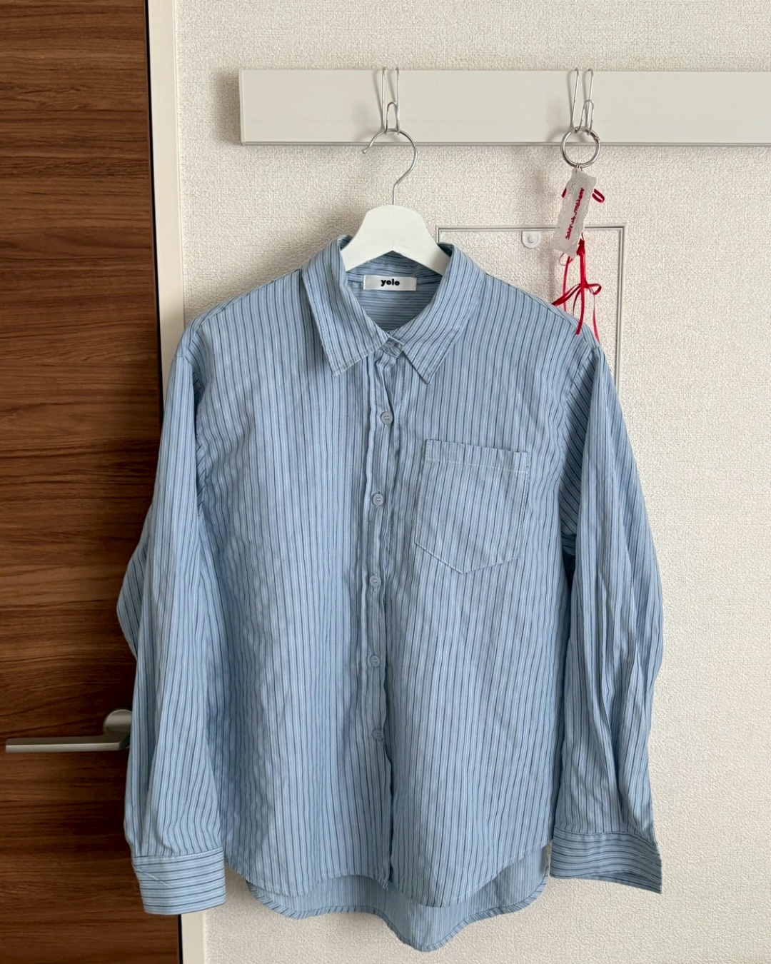 ストライプデザインドレープシャツ TM0002