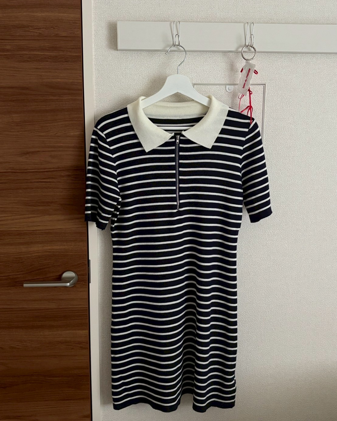 フロントジップボーダーワンピース TM0032