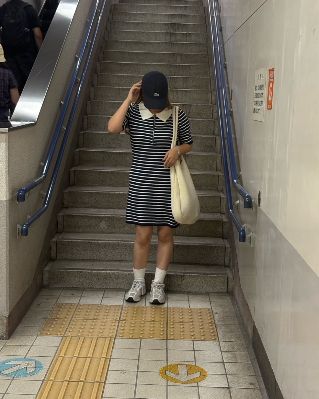 フロントジップボーダーワンピース TM0032