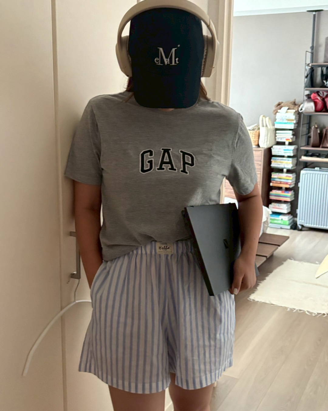 ブルーストライプショートパンツ TM0038