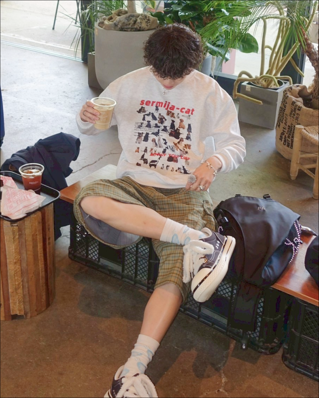 キャットギャザリングスウェットTシャツ TN0029