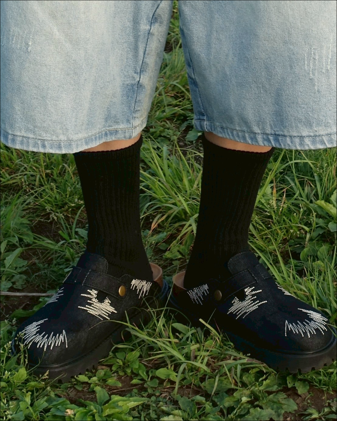 レトロ刺繍スリッポン TN0067