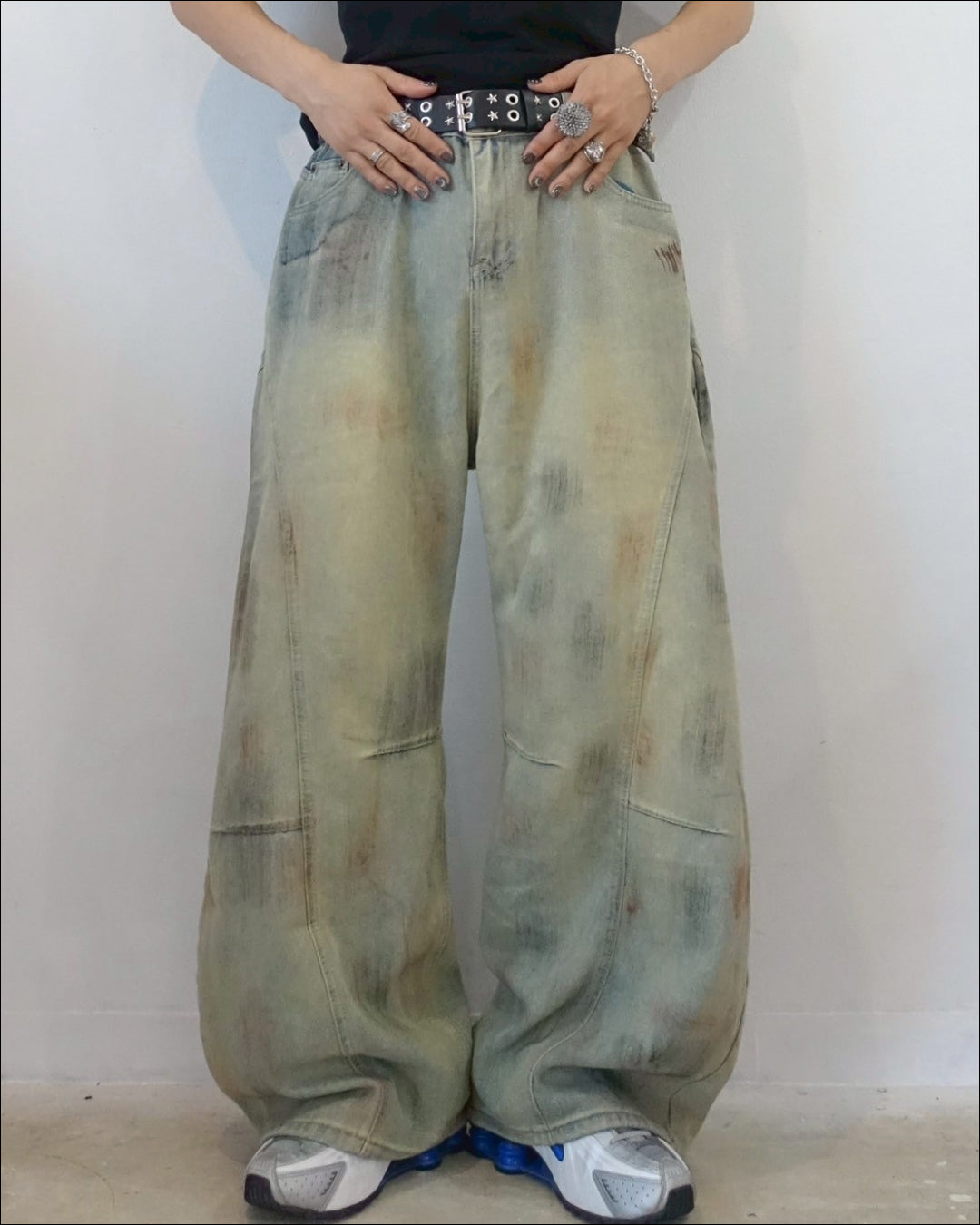 ウォッシュドペイントカーブデニム TN0182