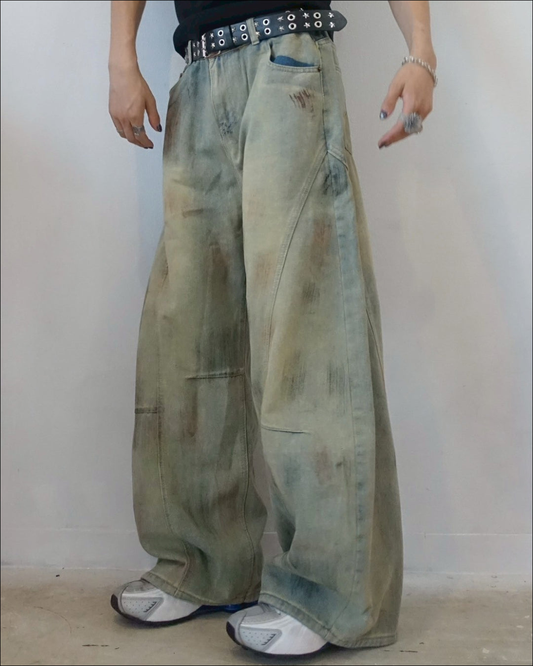 ウォッシュドペイントカーブデニム TN0182