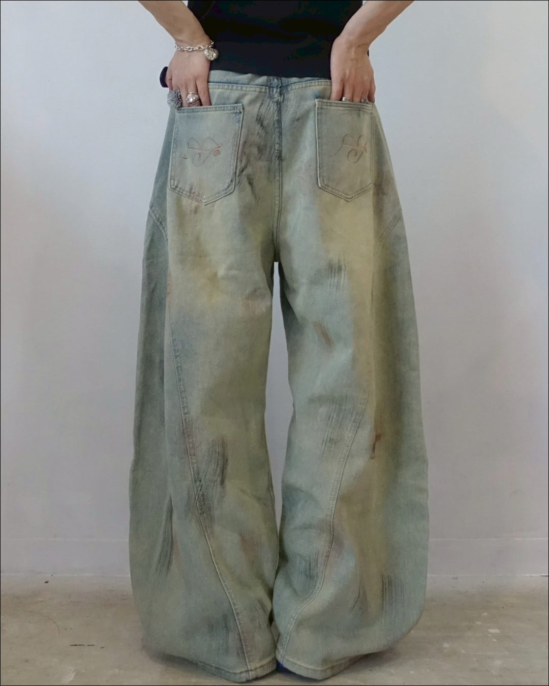 ウォッシュドペイントカーブデニム TN0182