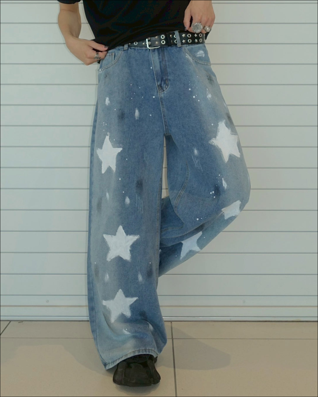 スタープリントデニムパンツ TN0185