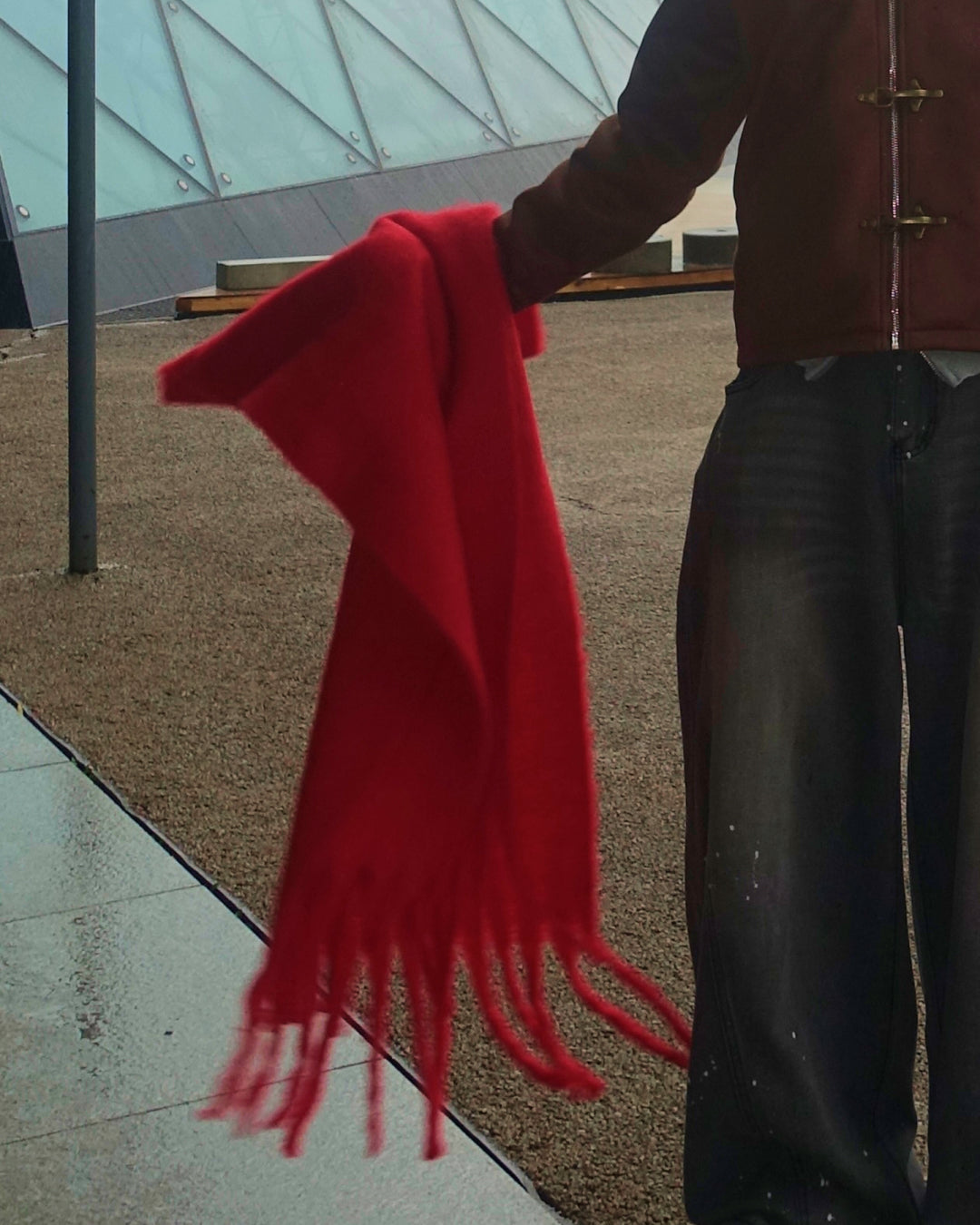 ワンカラー大判マフラー TN0259