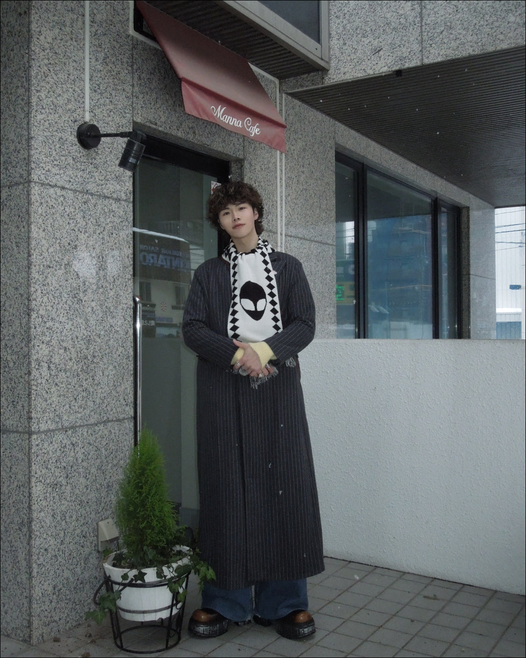 ストライプロングコート TN0289