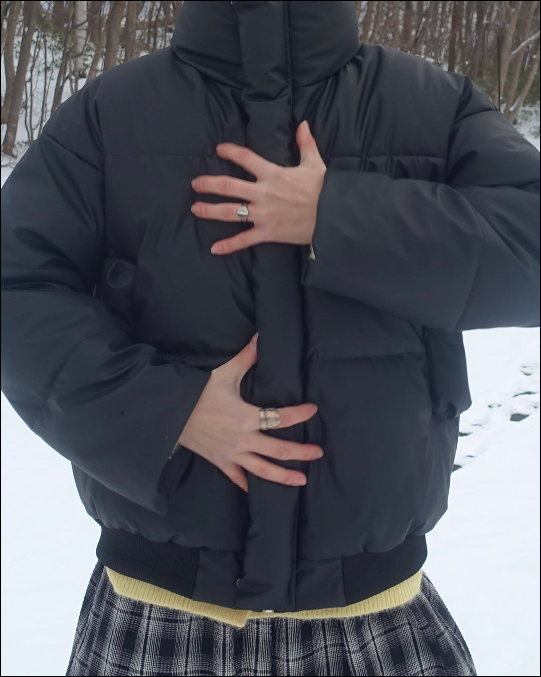 ハイネックショート丈ダウンジャケット TN0274