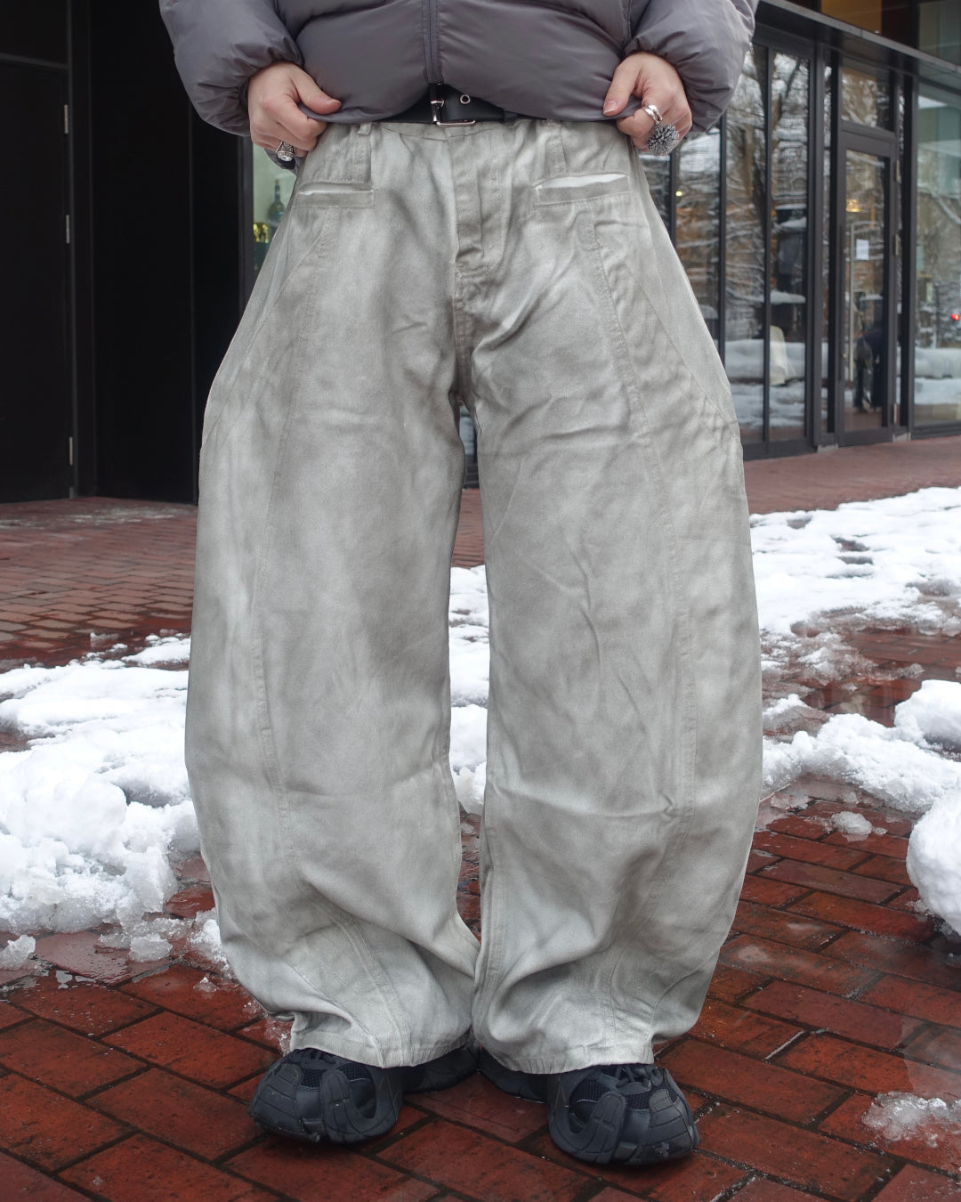 ダーティーダイドワイドレッグパンツTN0324