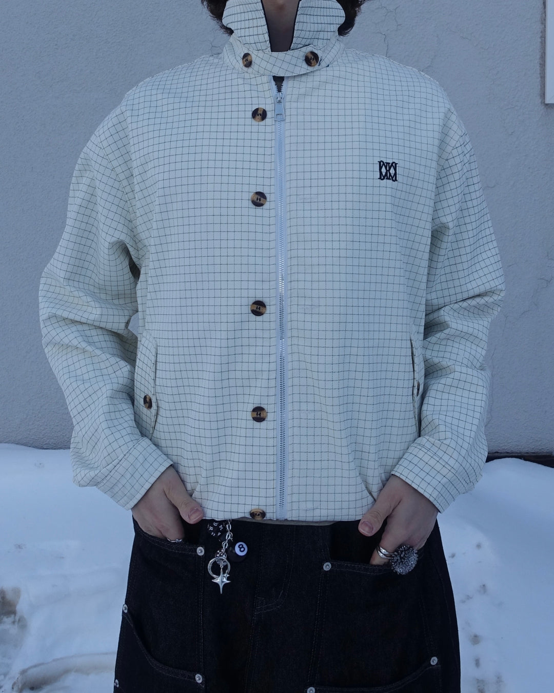 チェック柄ショートジャケットTN0378