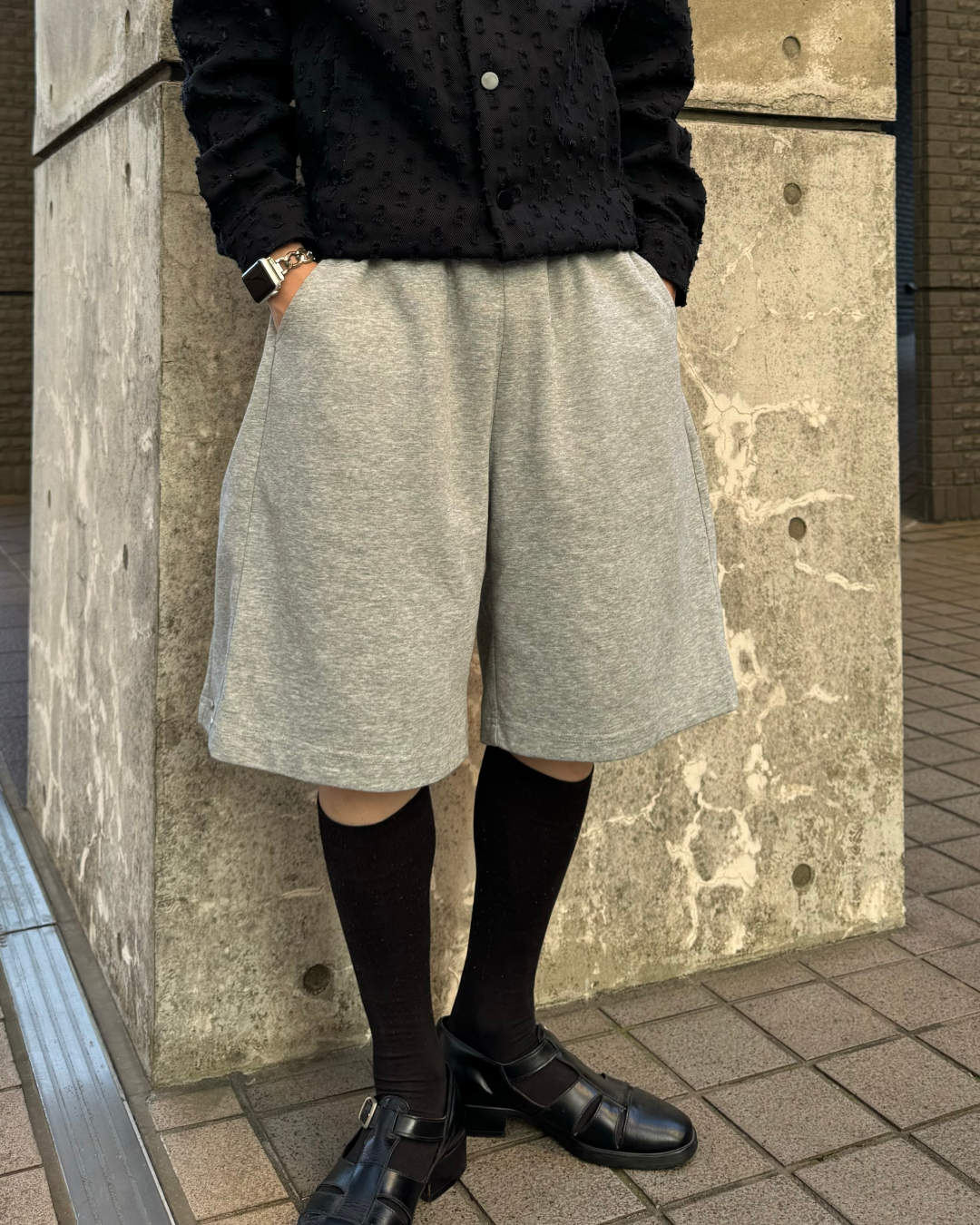 サイドスナップスウェットハーフパンツ TO0041