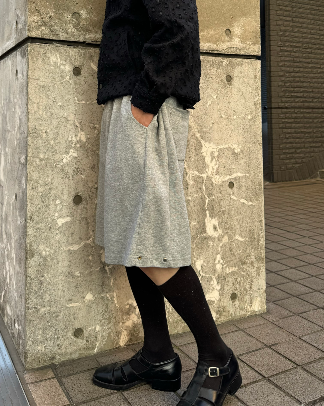 サイドスナップスウェットハーフパンツ TO0041
