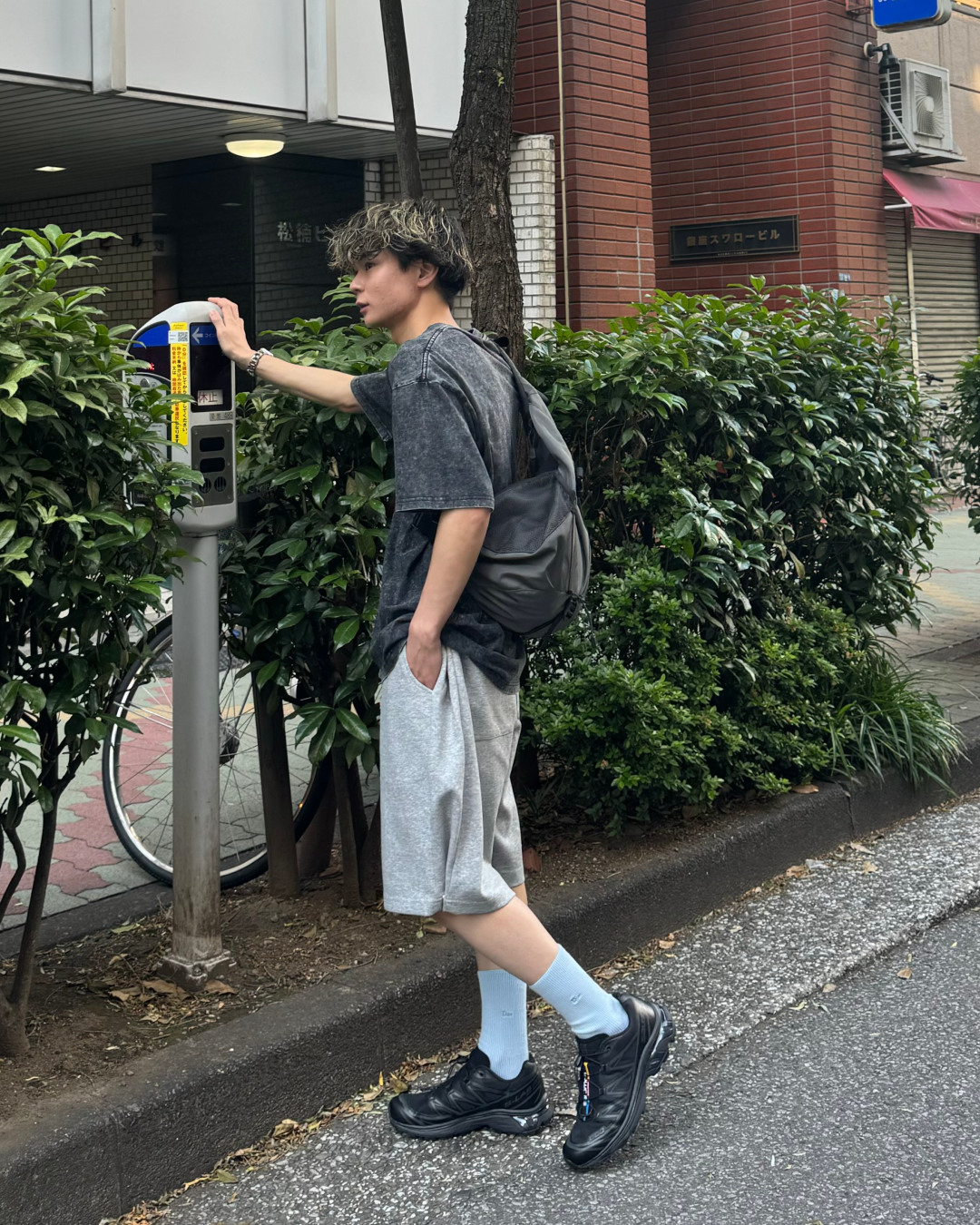 サイドスナップスウェットハーフパンツ TO0041