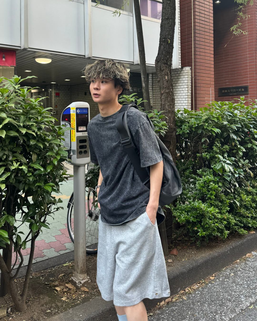 サイドスナップスウェットハーフパンツ TO0041