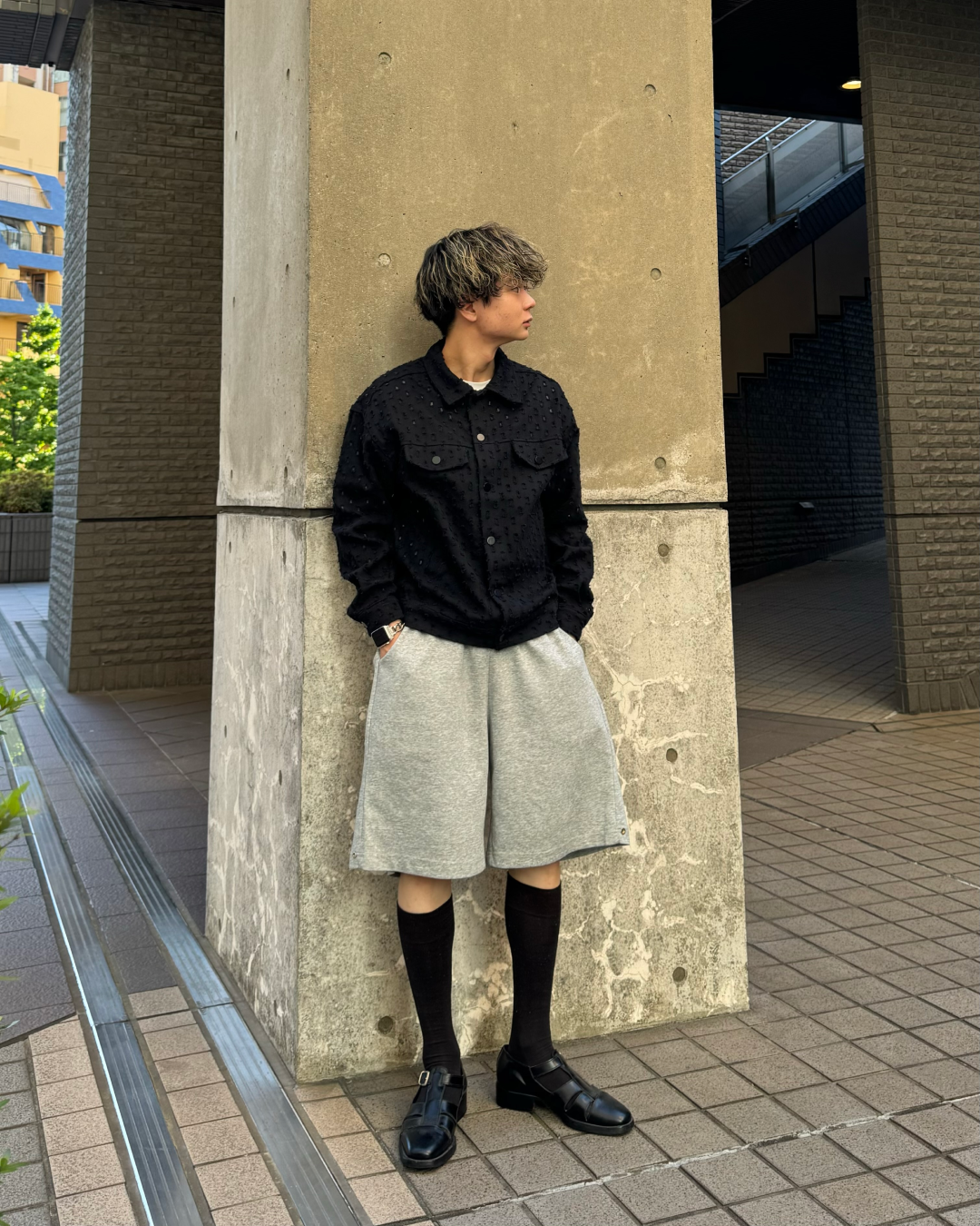 サイドスナップスウェットハーフパンツ TO0041