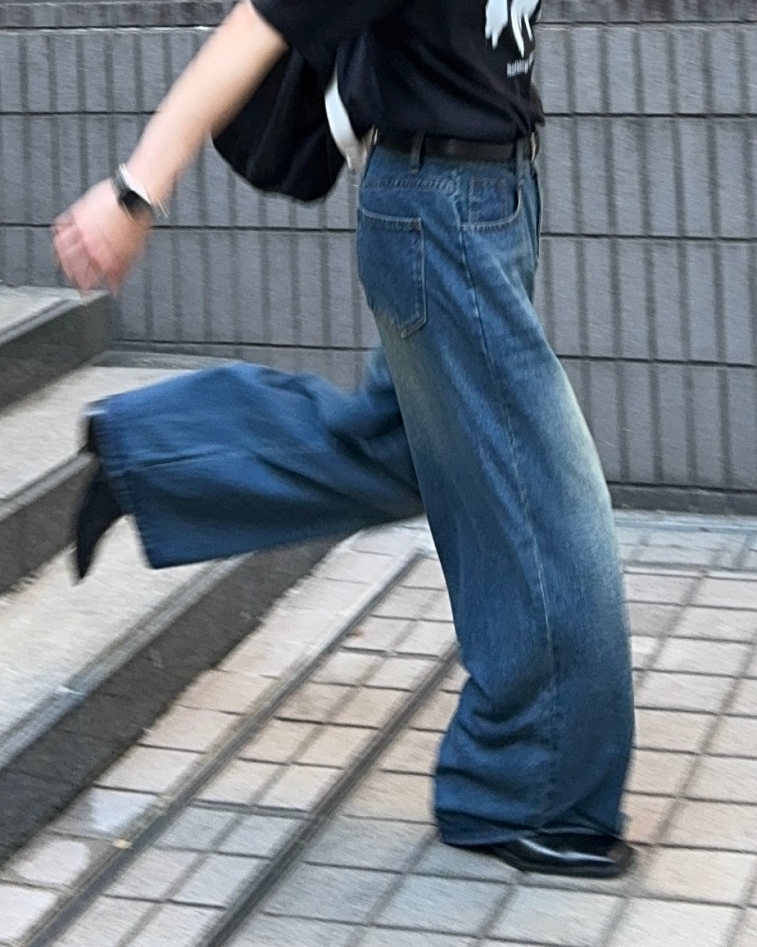 ワイドバギーウォッシュデニムパンツ TO0042