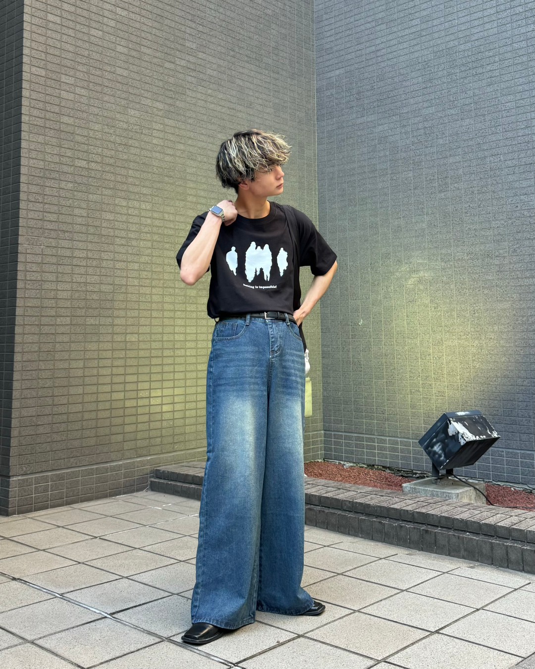 ワイドバギーウォッシュデニムパンツ TO0042