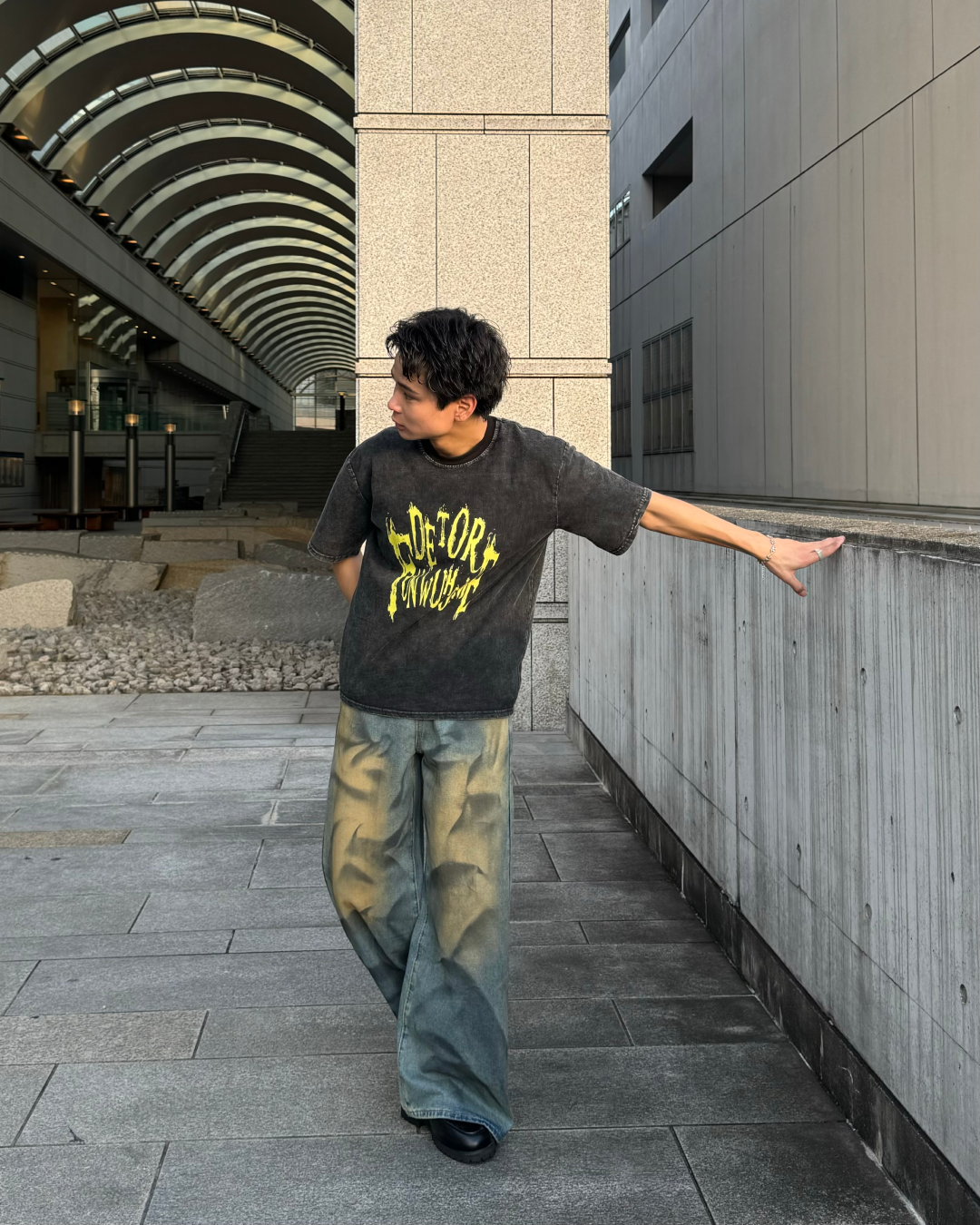 カラープリントピグメントtシャツ TO0074