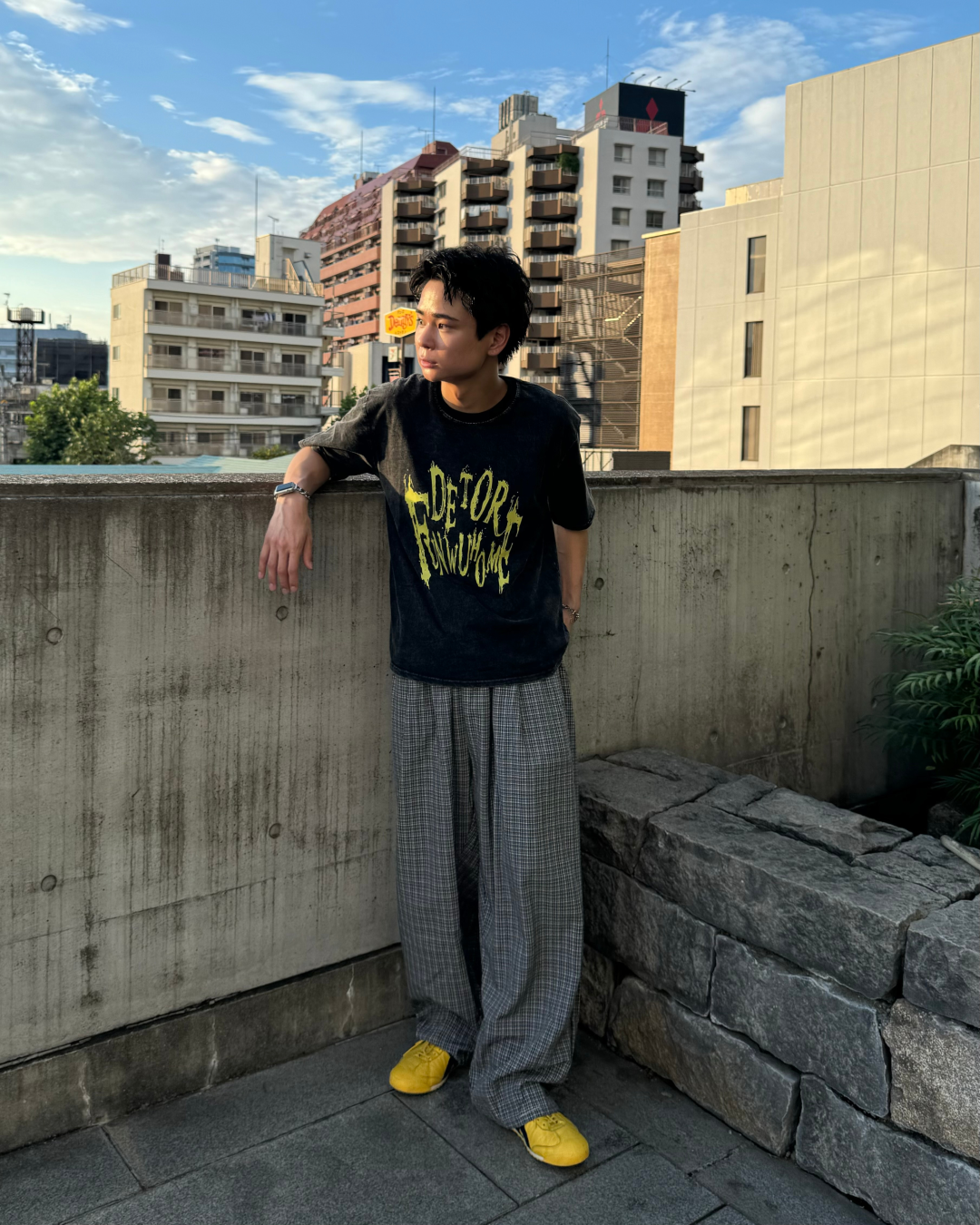カラープリントピグメントtシャツ TO0074