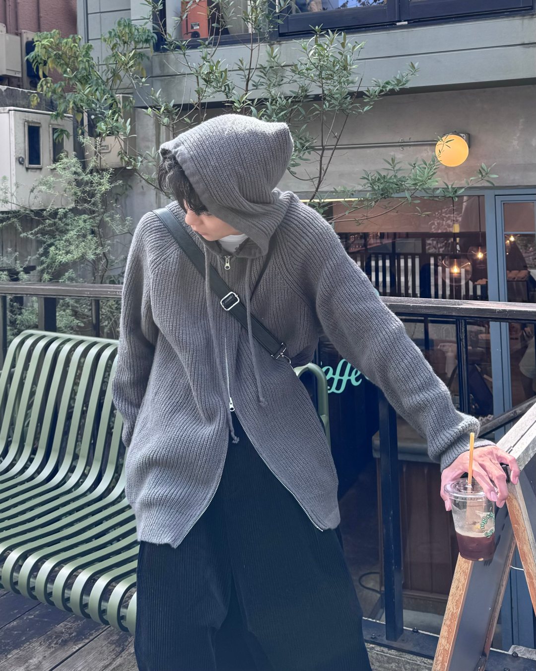 【即納】ダブルジップニットパーカー TO0100