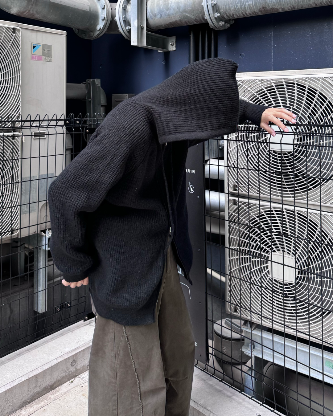 【即納】ダブルジップニットパーカー TO0100