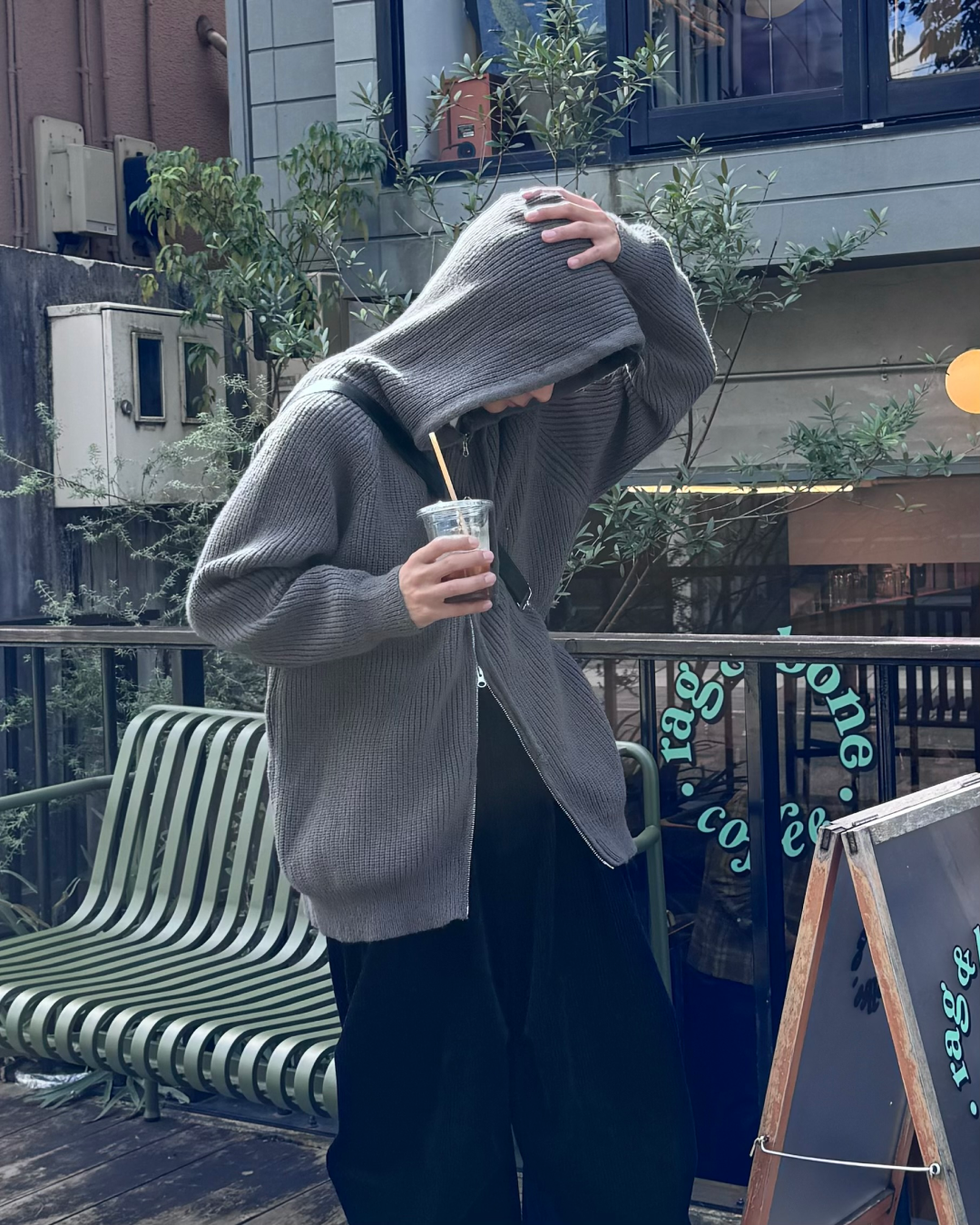 【即納】ダブルジップニットパーカー TO0100