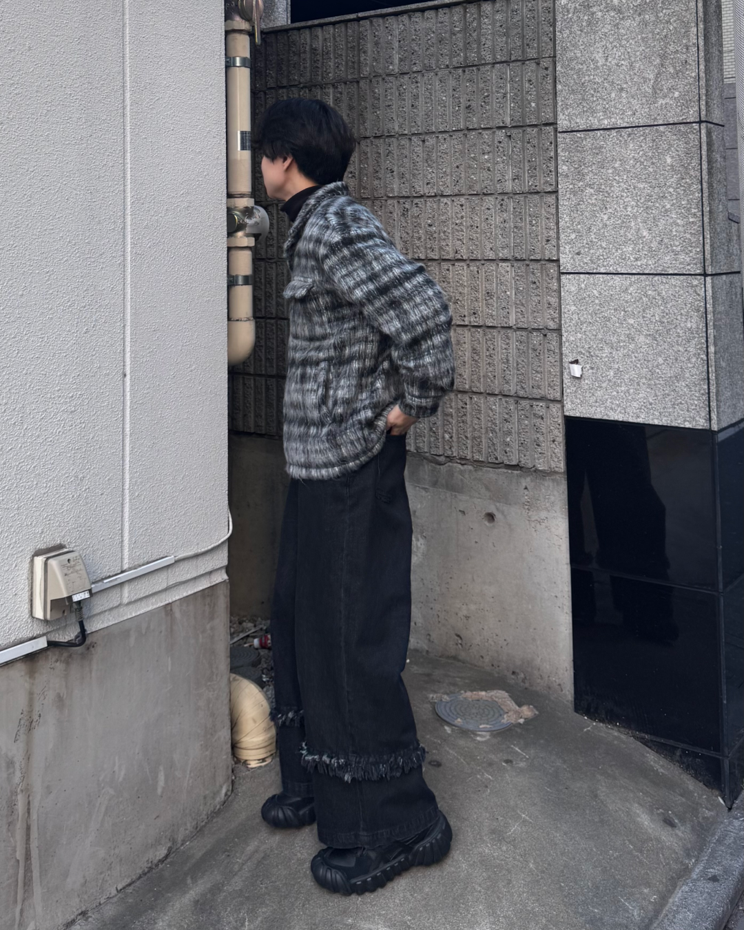 チェックシャギーライトブルゾン TO0129