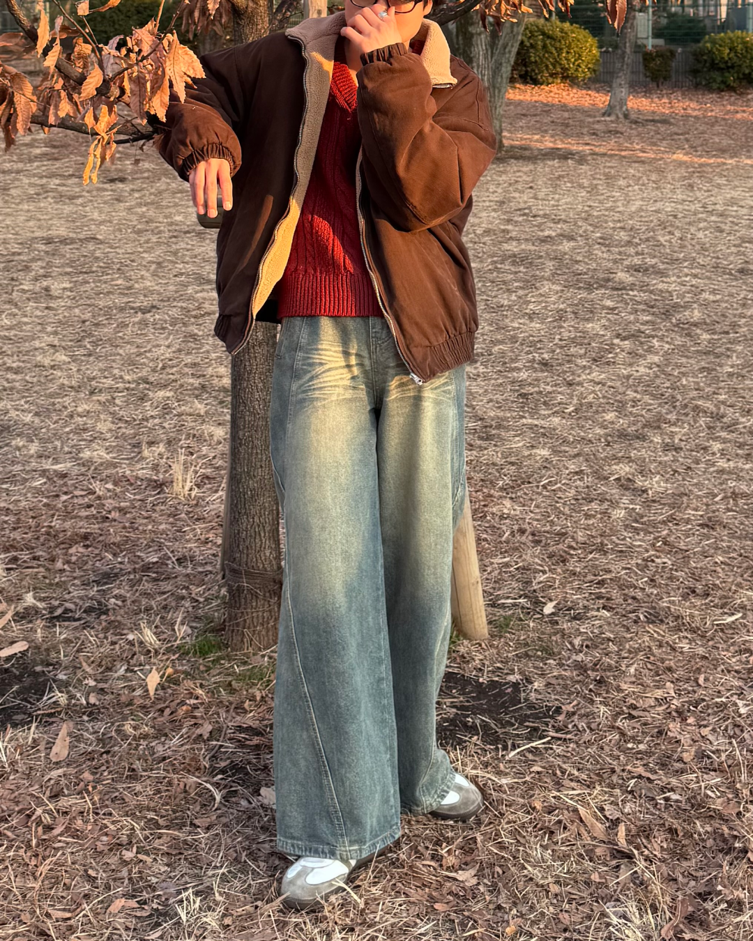 【即納】ユニセックスウォッシュデニムボアブルゾン TO0146