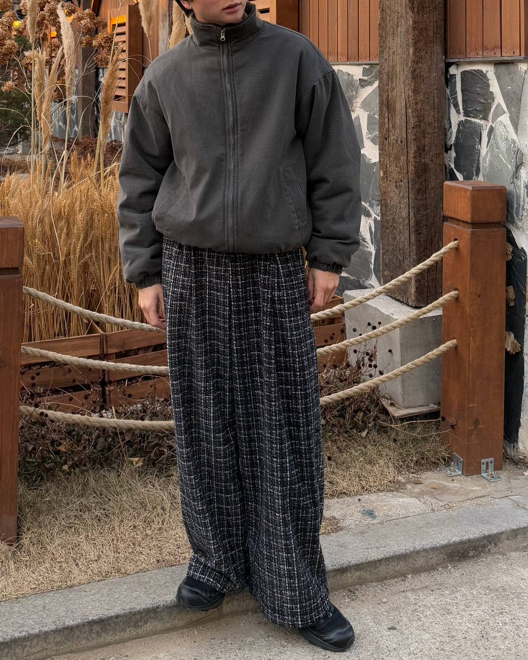 【即納】ユニセックスウォッシュデニムボアブルゾン TO0146