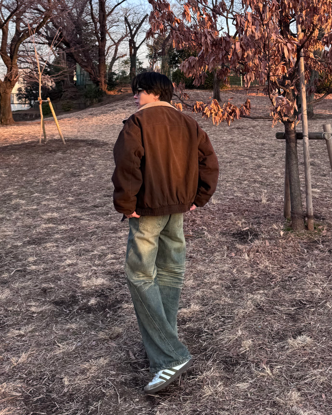 【即納】ユニセックスウォッシュデニムボアブルゾン TO0146