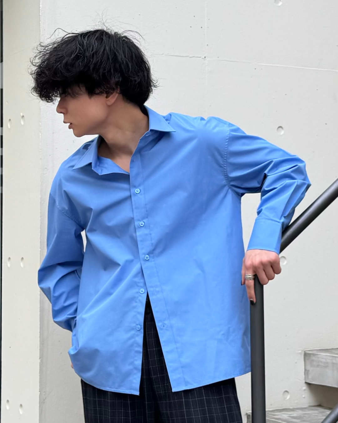 【即納】ベーシックブロードレギュラーブルーシャツ TO0165