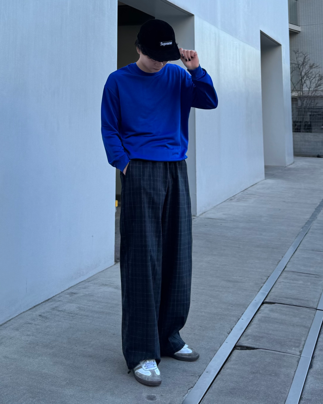 裾ドローコード付きチェックパンツTO0172