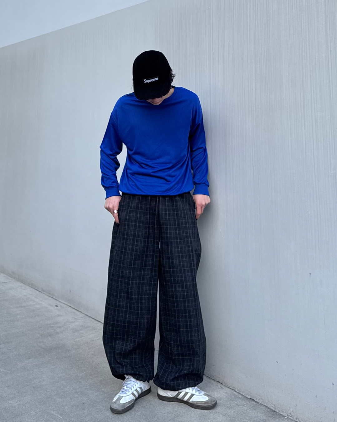裾ドローコード付きチェックパンツTO0172