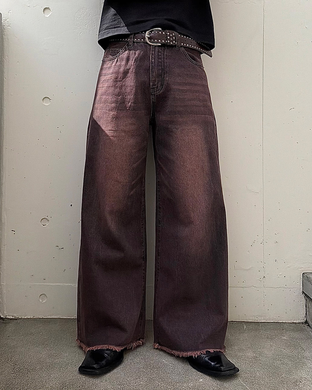 【即納】ピンクウォッシュフリンジデニム TO0194