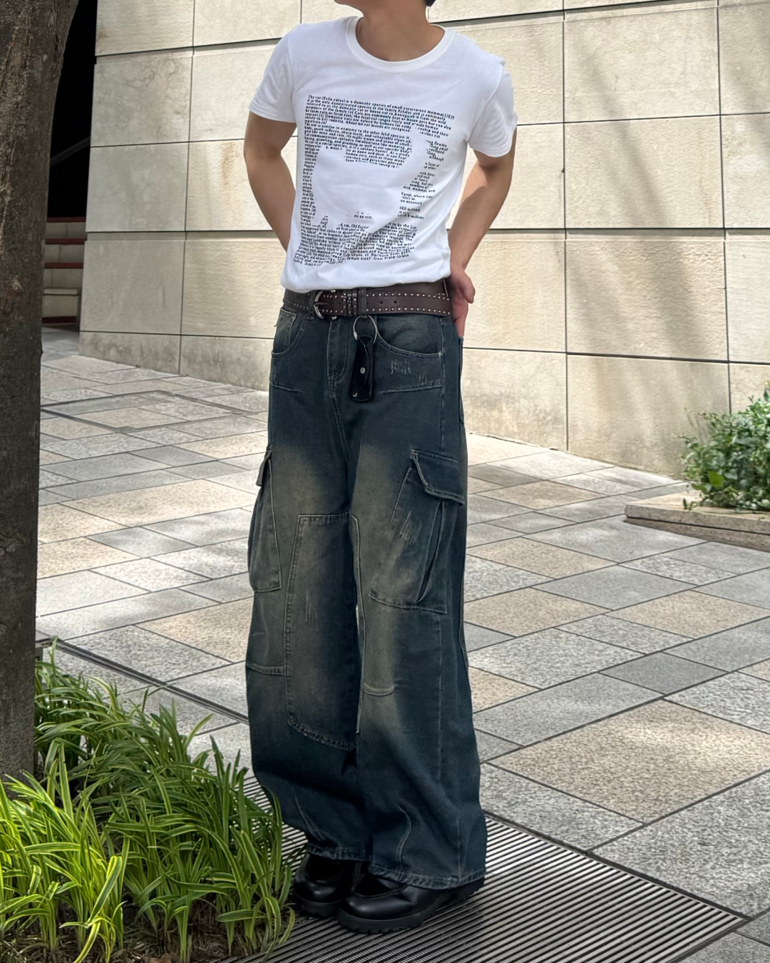 ヴィンテージウォッシュカーゴデニムパンツ TO0500