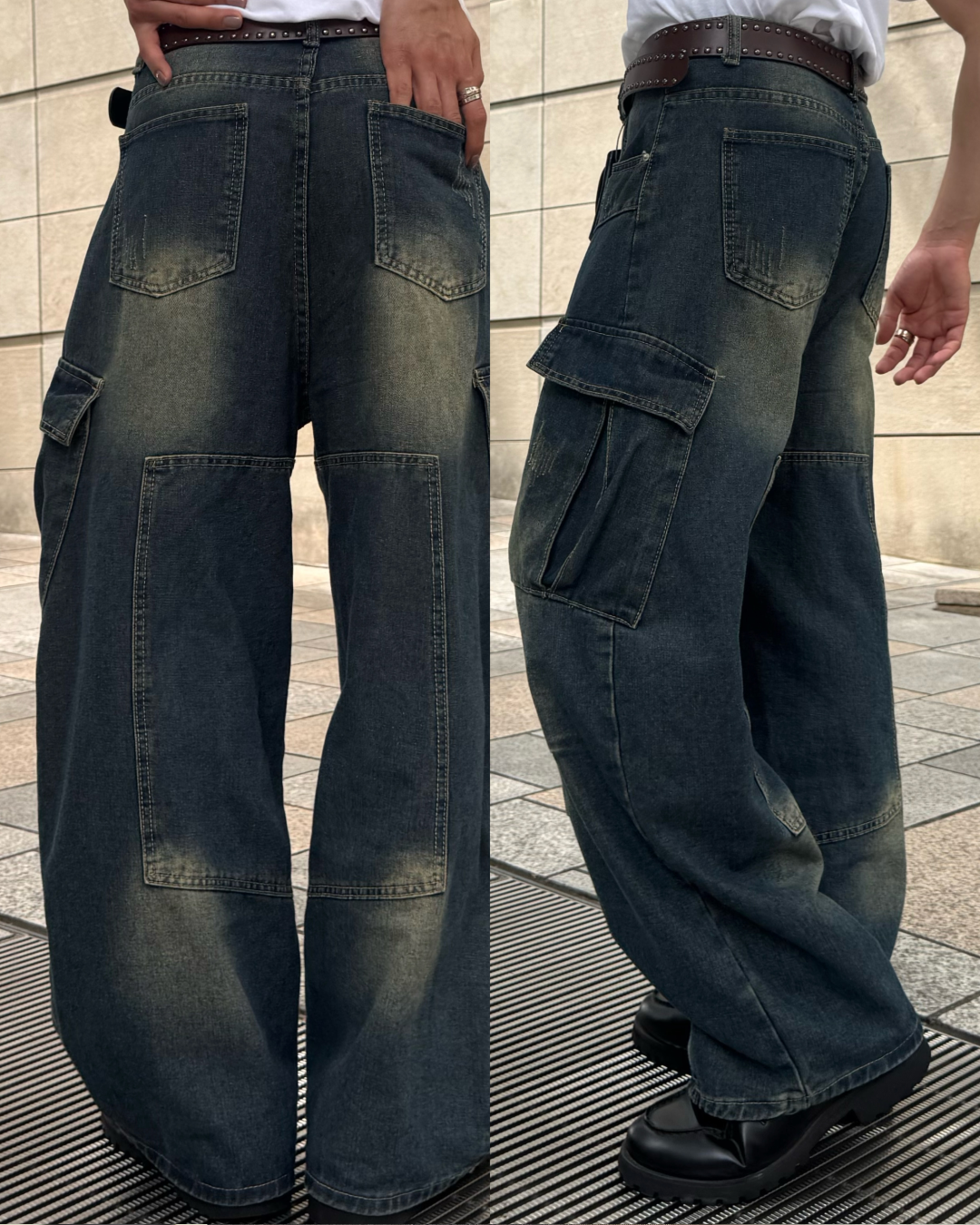 ヴィンテージウォッシュカーゴデニムパンツ TO0500