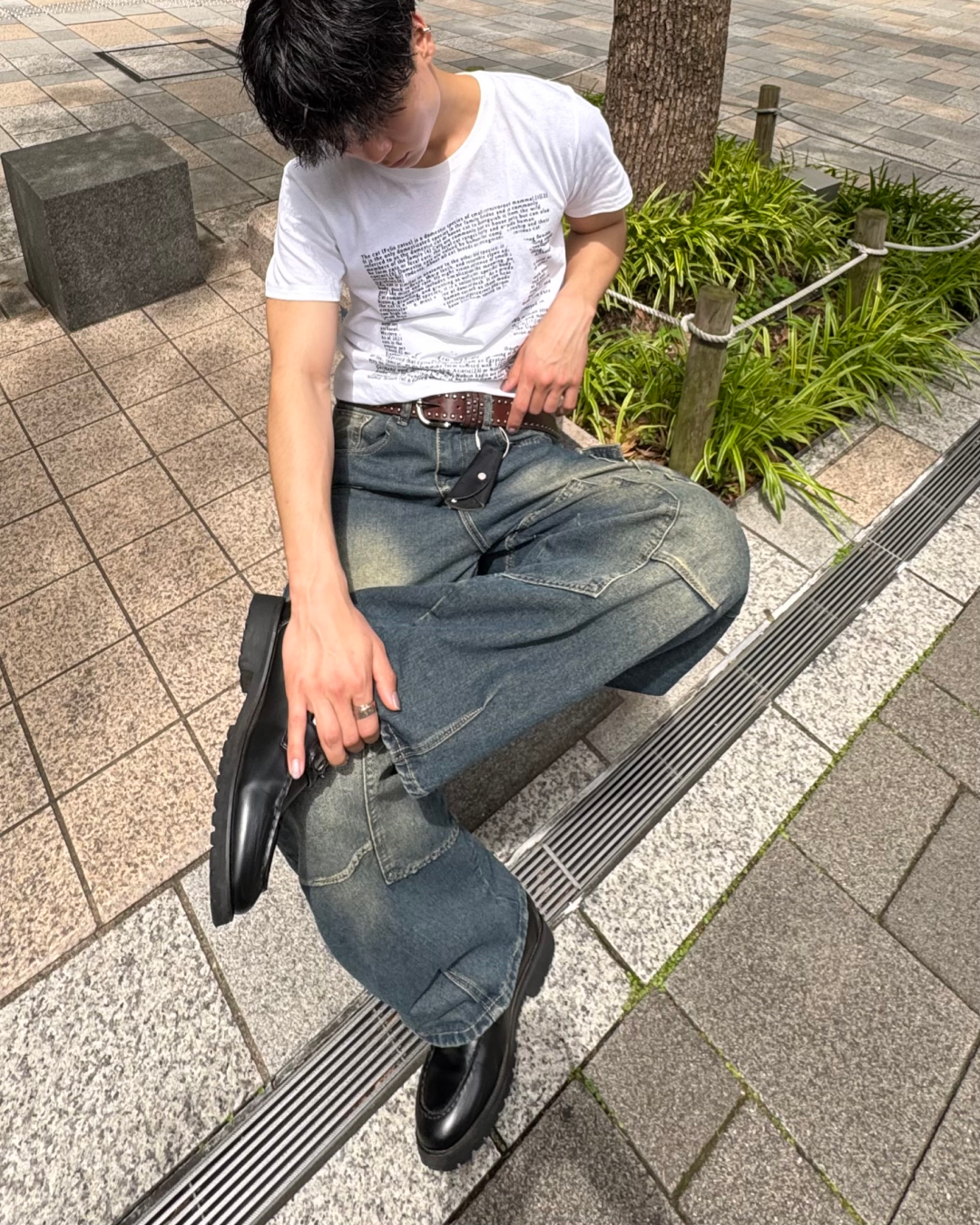 ヴィンテージウォッシュカーゴデニムパンツ TO0500