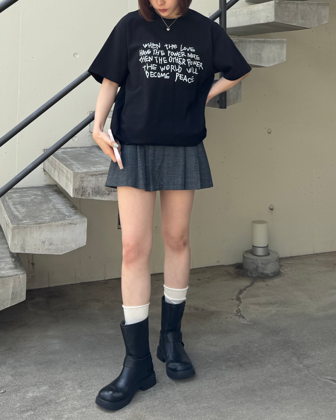 ユニセックスレタリングプリントTシャツ TO1040