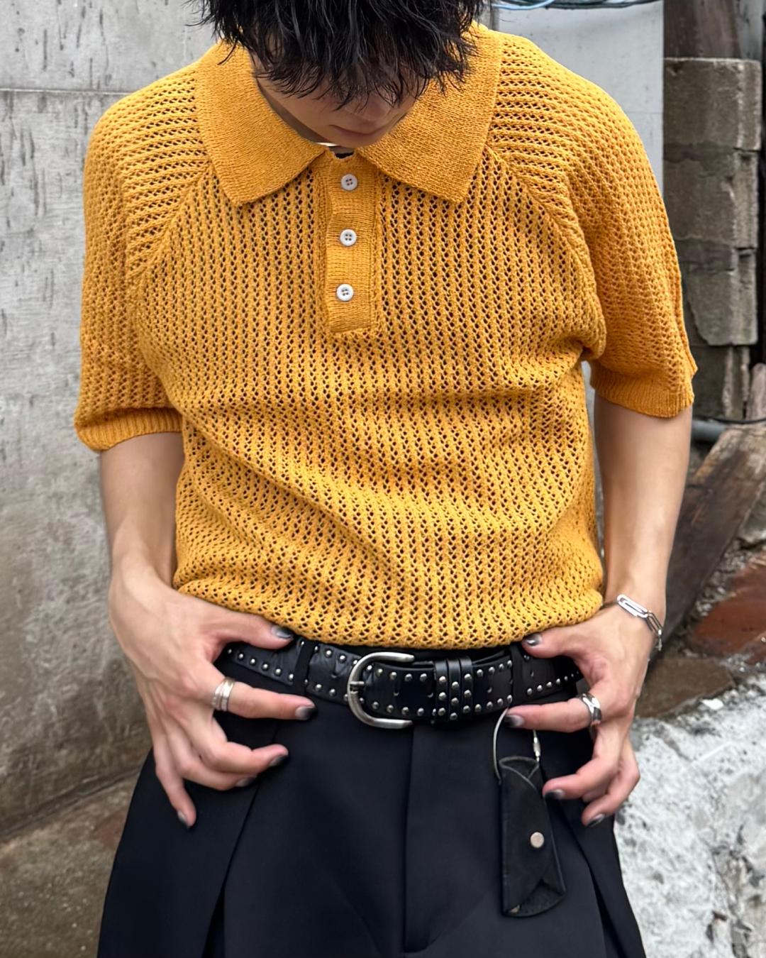 カラーメッシュポロニットTシャツ TO1206