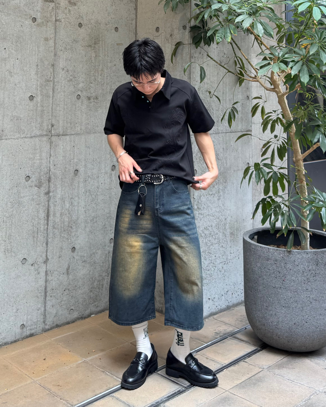 ヴィンテージライクウォッシュバギージョーツ TO1249