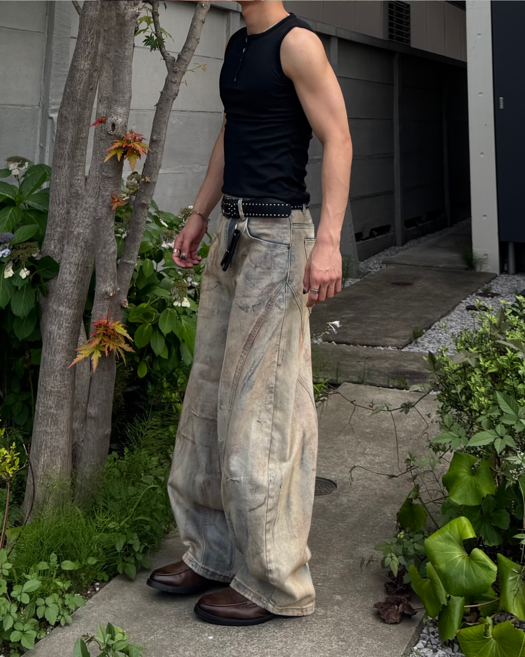 マッスルフィットヘンリーネックタンクトップ TO1270