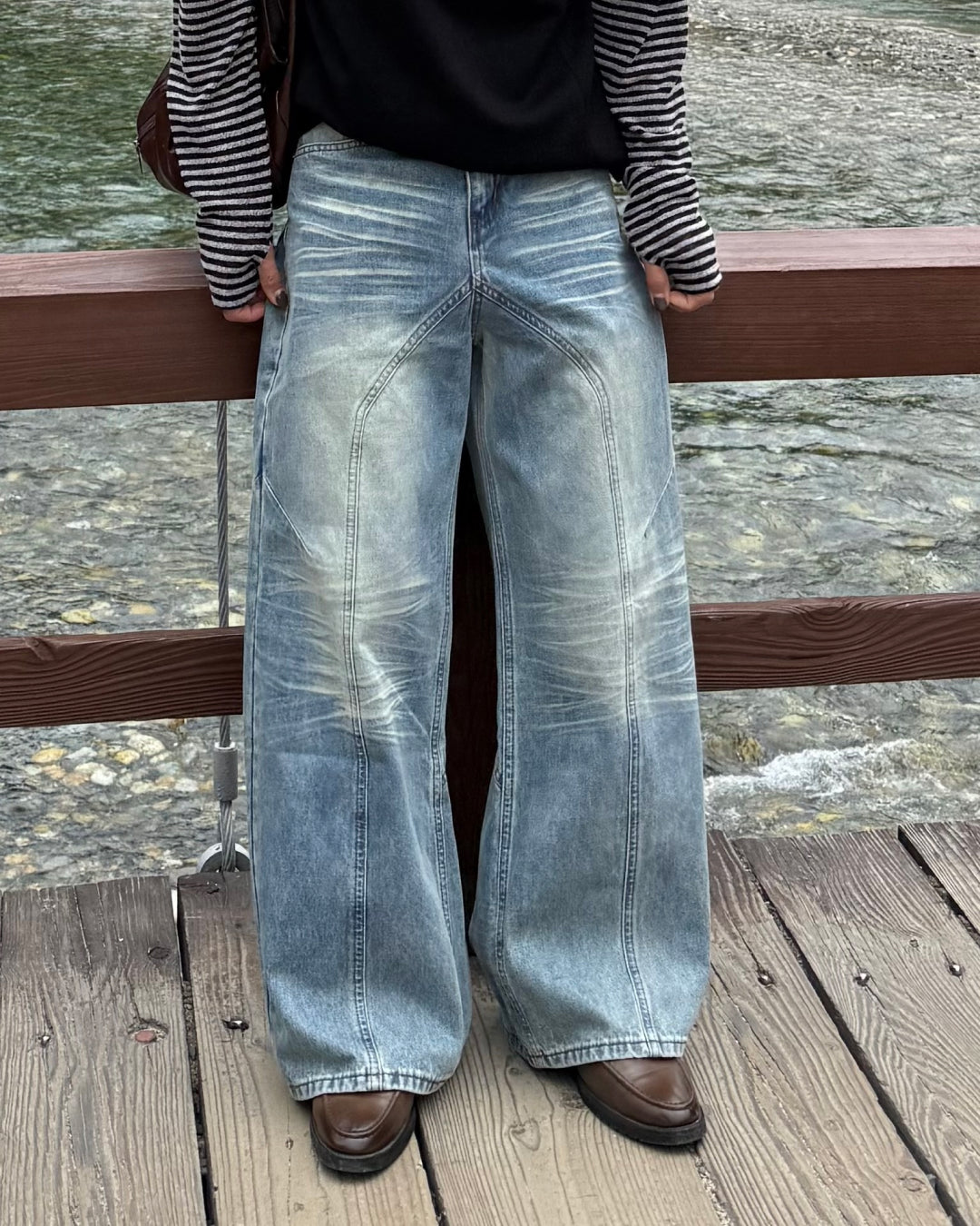 切替ブルーウォッシュバギーデニム TO1407 – YOLO（ヨロ