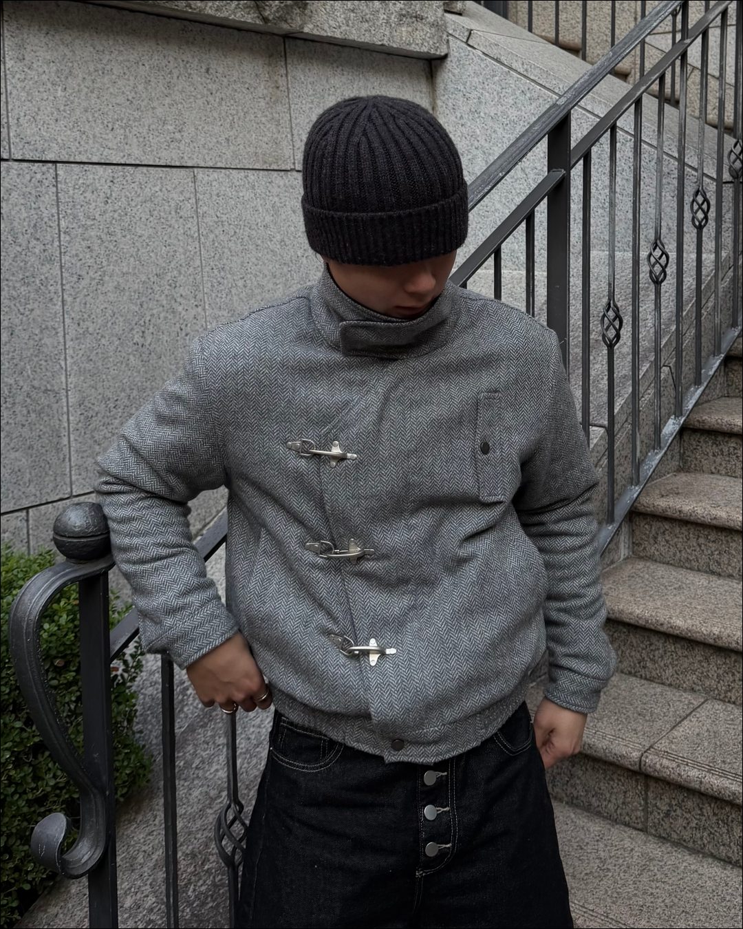 【即納】アシンメトリーファイヤーマンショートジャケット TO1596