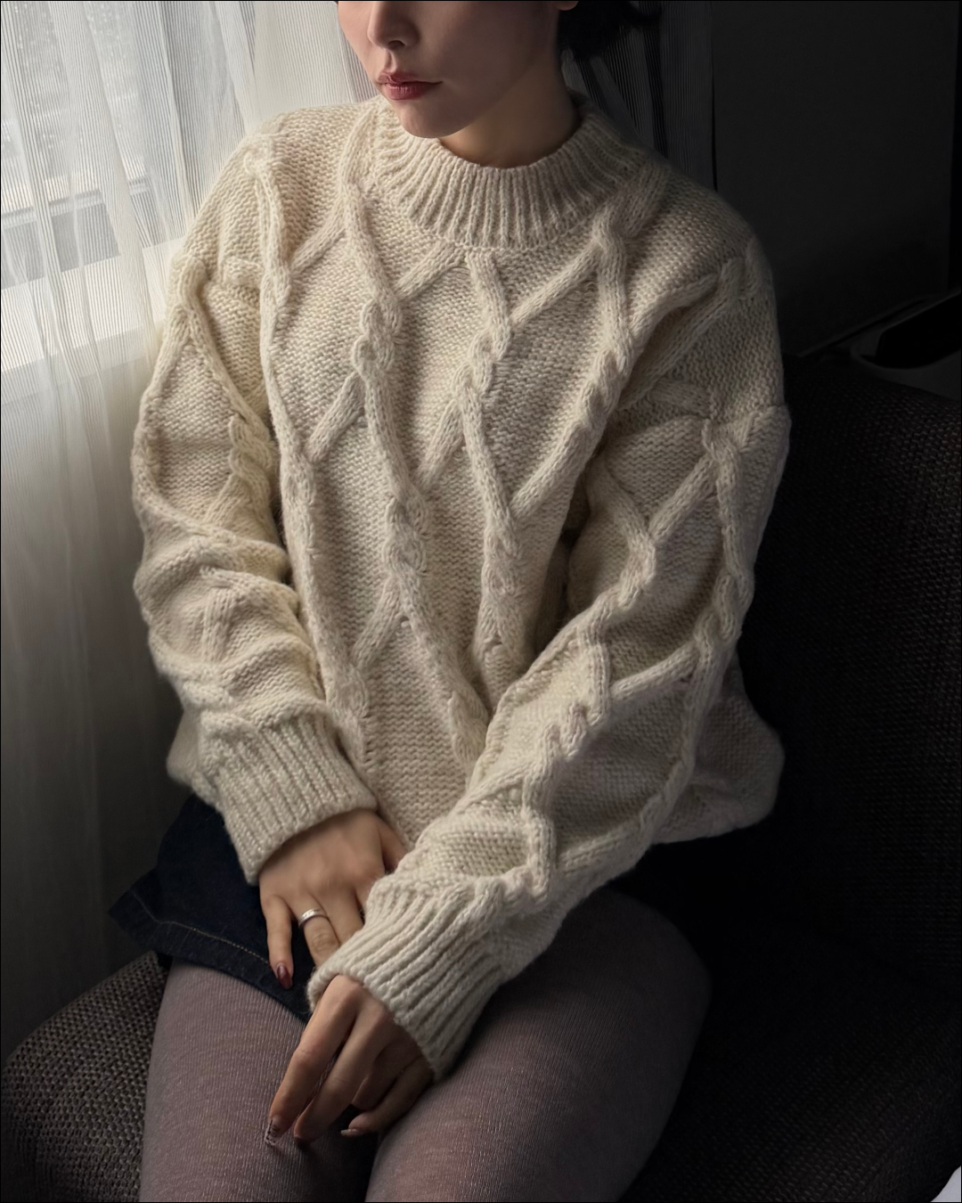 メランジケーブルヘビーショートニット TO1778