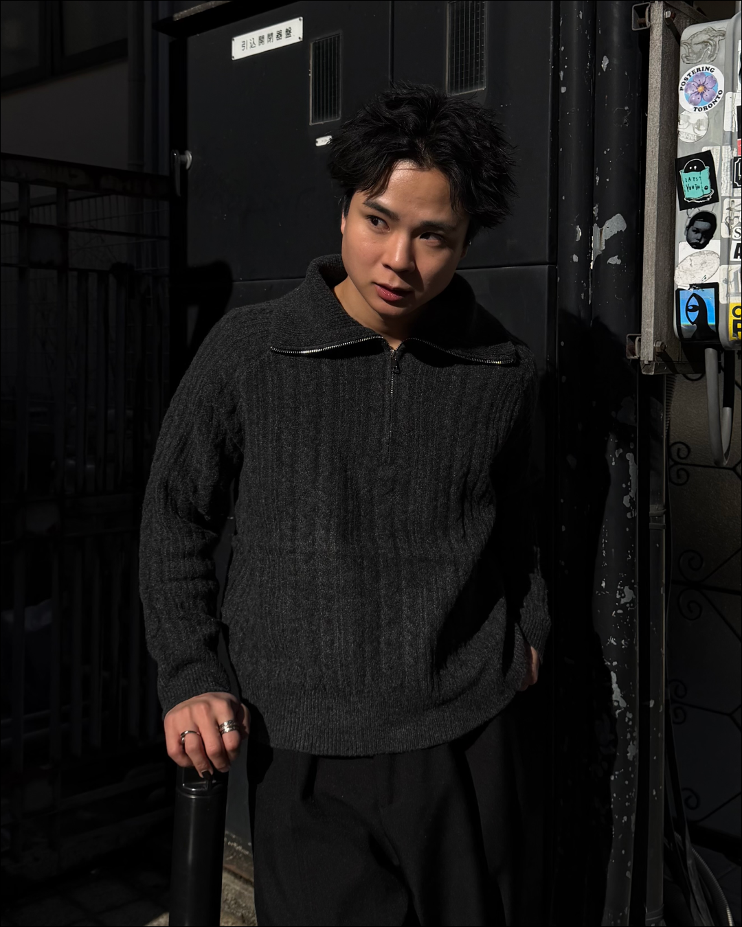 ハーフジップショートニット TO1786